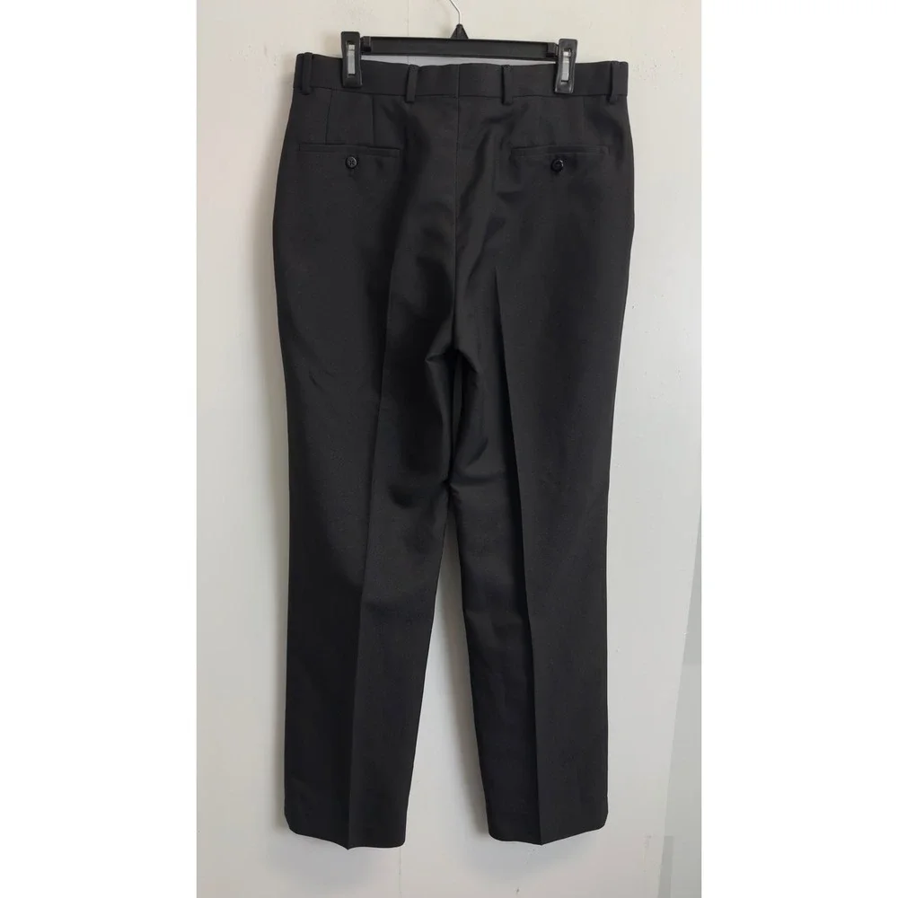 JF J.Ferrar Mens Black Dress Pants Flat Front Trousers 34x34 Modern Fit